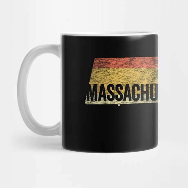 Massachusetts Retro 80s Distressed Vintage Sunset by Hashtagified